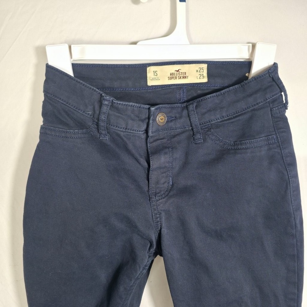 Hollister Super Skinny Pants Womens 1S Navy Blue Excellent Low Rise 3V2192